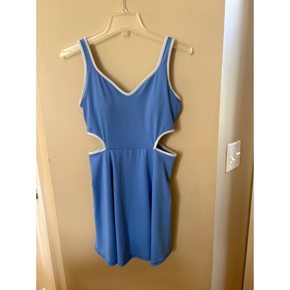 NWOT Old Navy Active Powersoft Go-Dry Exercise Dress Blue  Cutout Womens Medium